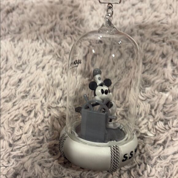 Disney Steamboat Willie Glass Dome Ornament - Picture 1 of 5